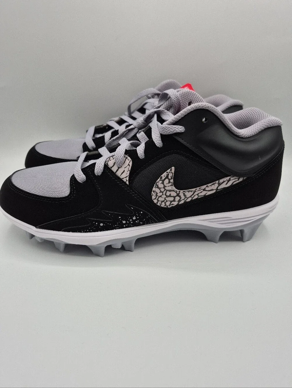 Mens Air Jordan Stadium 90 Low TD Black Cement Football Cleats HQ0210-060